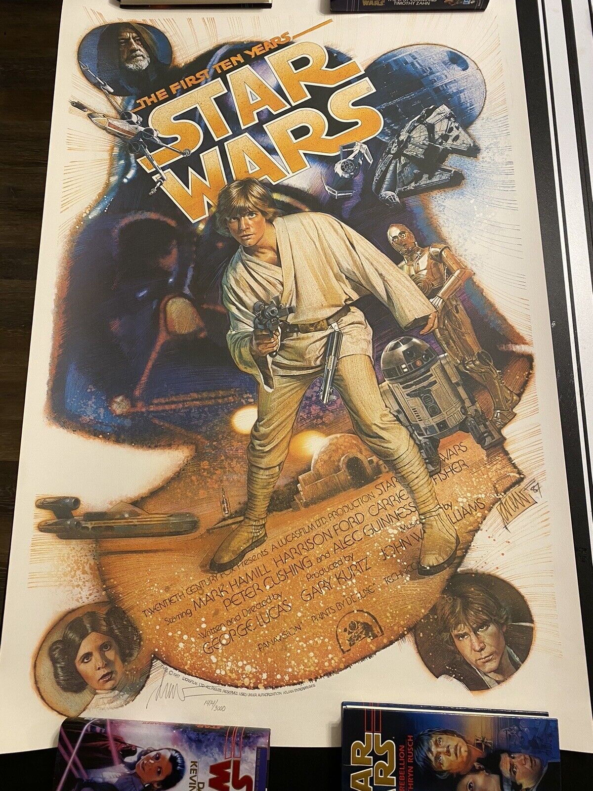 STAR WARS THE FIRST TEN YEARS POSTER 27x41 SIGNED KILIAN VERSION (1987)