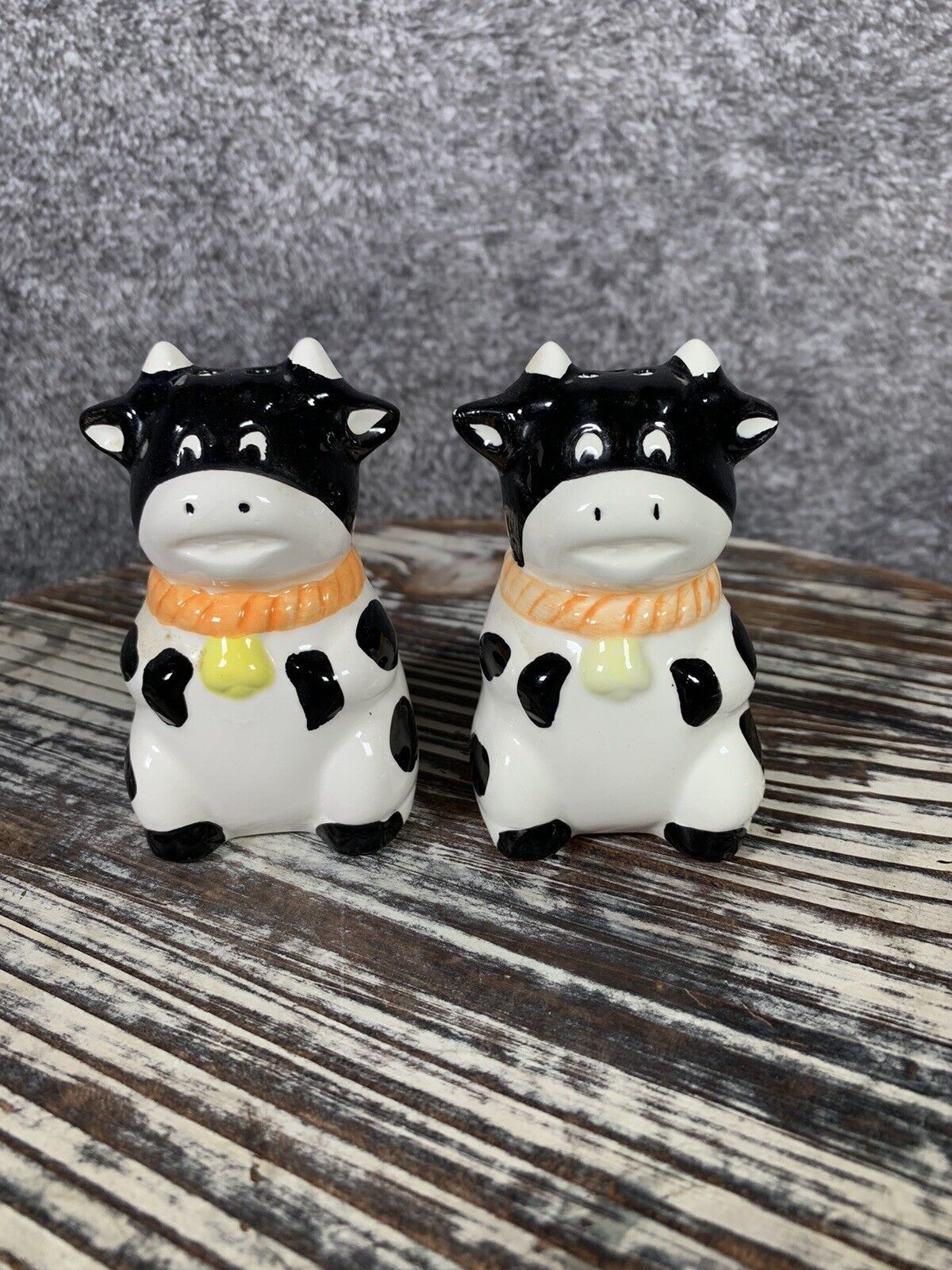 KMC Salt & Pepper Shakers Ceramic Cows