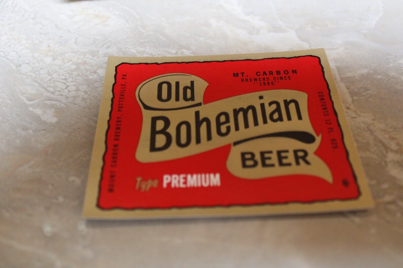 25 Vintage Old Bohemian Beer Labels Mount Carbon Brewing Pottsville, PA