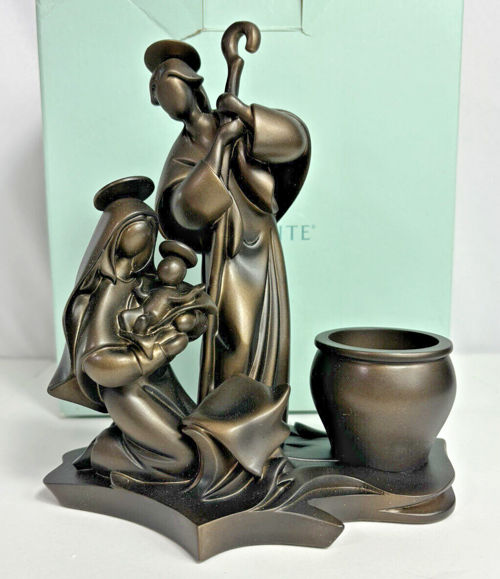Partylite Holy Night Nativity Tea Light Candle Holder,Bronze,Jesus Mary Jos,FLAW
