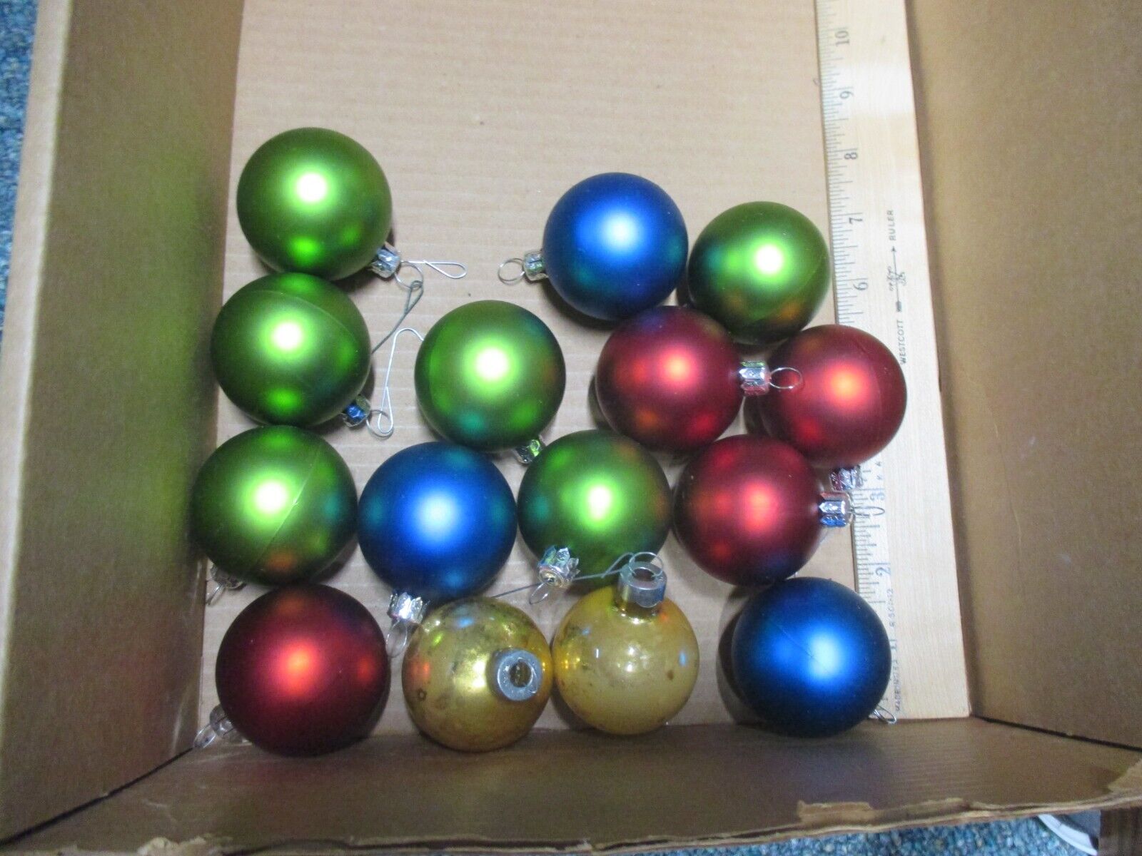 15 Vintage Christmas Ornaments Glass Ball Ornaments 2” inches Tall