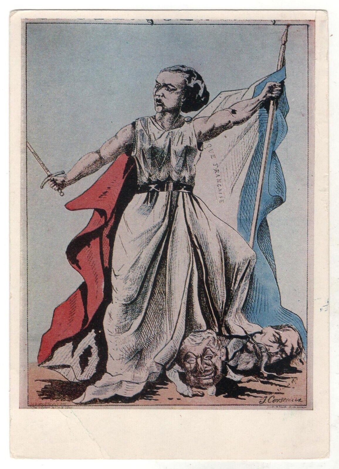 1970 Liberty Leading the People Barricade Paris Commune Russia Postcard Old