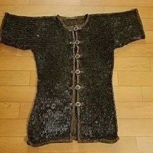 9 mm Flat Riveted With Flat Warser Chainmail shirt  Large Size Larp Protective