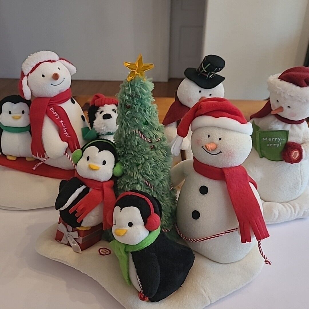 Hallmark Jingle Pals Lot Of 3 Plush Animated Musical Snowman Christmas Decor