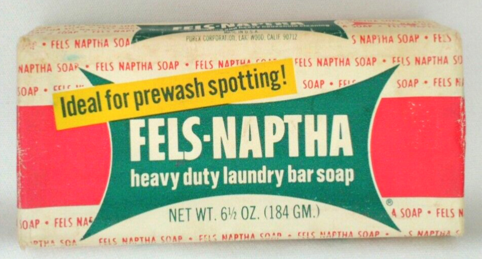 Old Stock Fels Naptha Laundry Soap Purex Made in USA Mid-Century Era Product