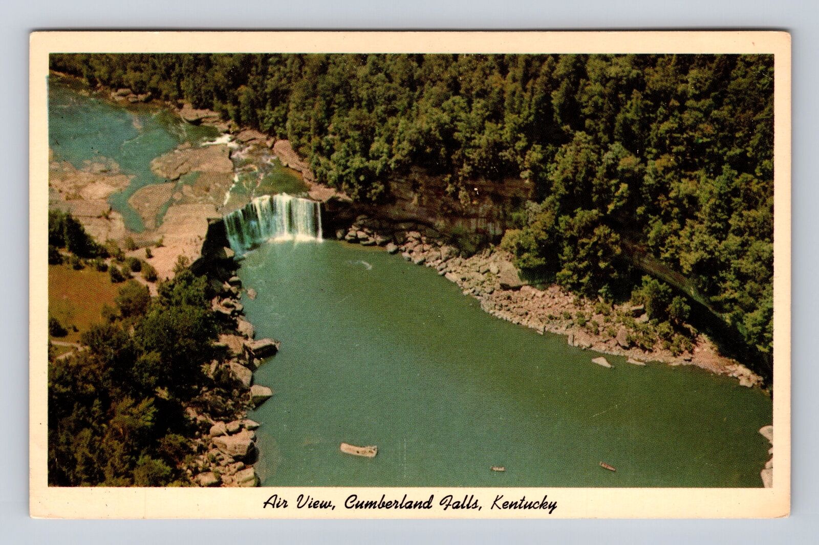 Cumberland Falls KY-Kentucky, Aerial Of Waterfall, Antique, Vintage Postcard