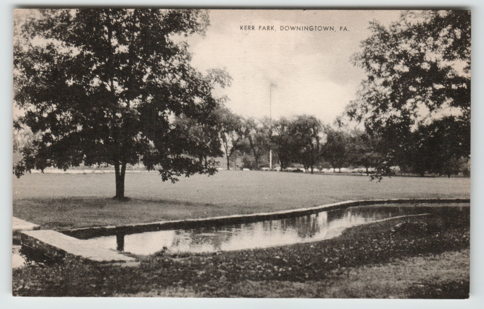 Postcard RPPC Kerr Park in Downingtown, PA