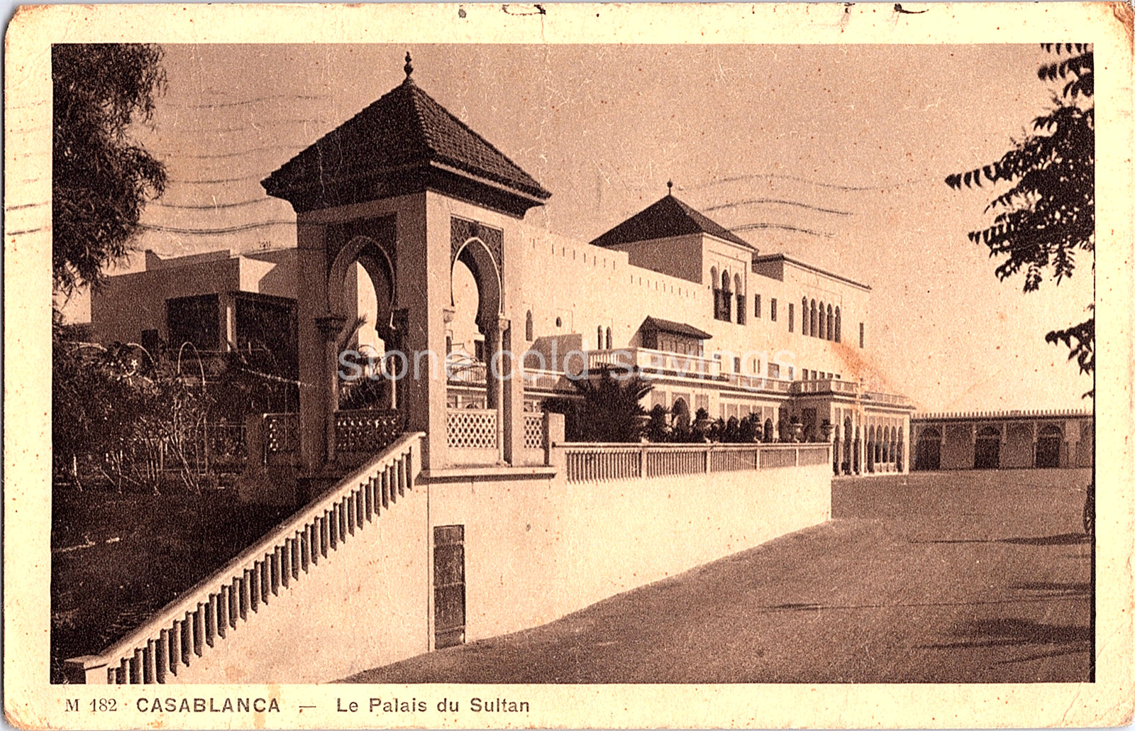 Vintage Casablanca RPPC Postcard - 1940s - La Palais Du Sultan - Posted Letter