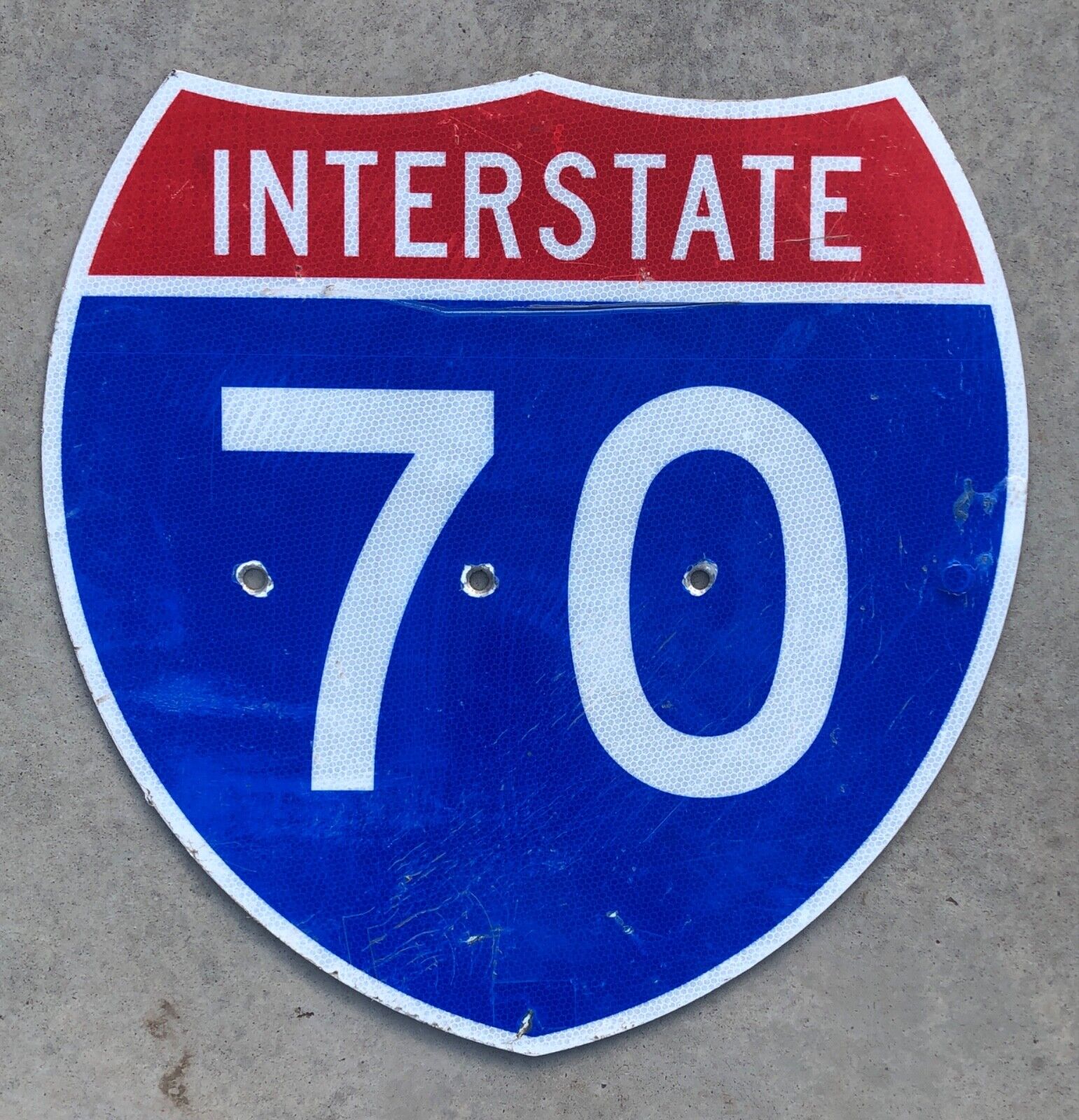 Vintage retired Interstate 70 sign 24x24 inches good cond