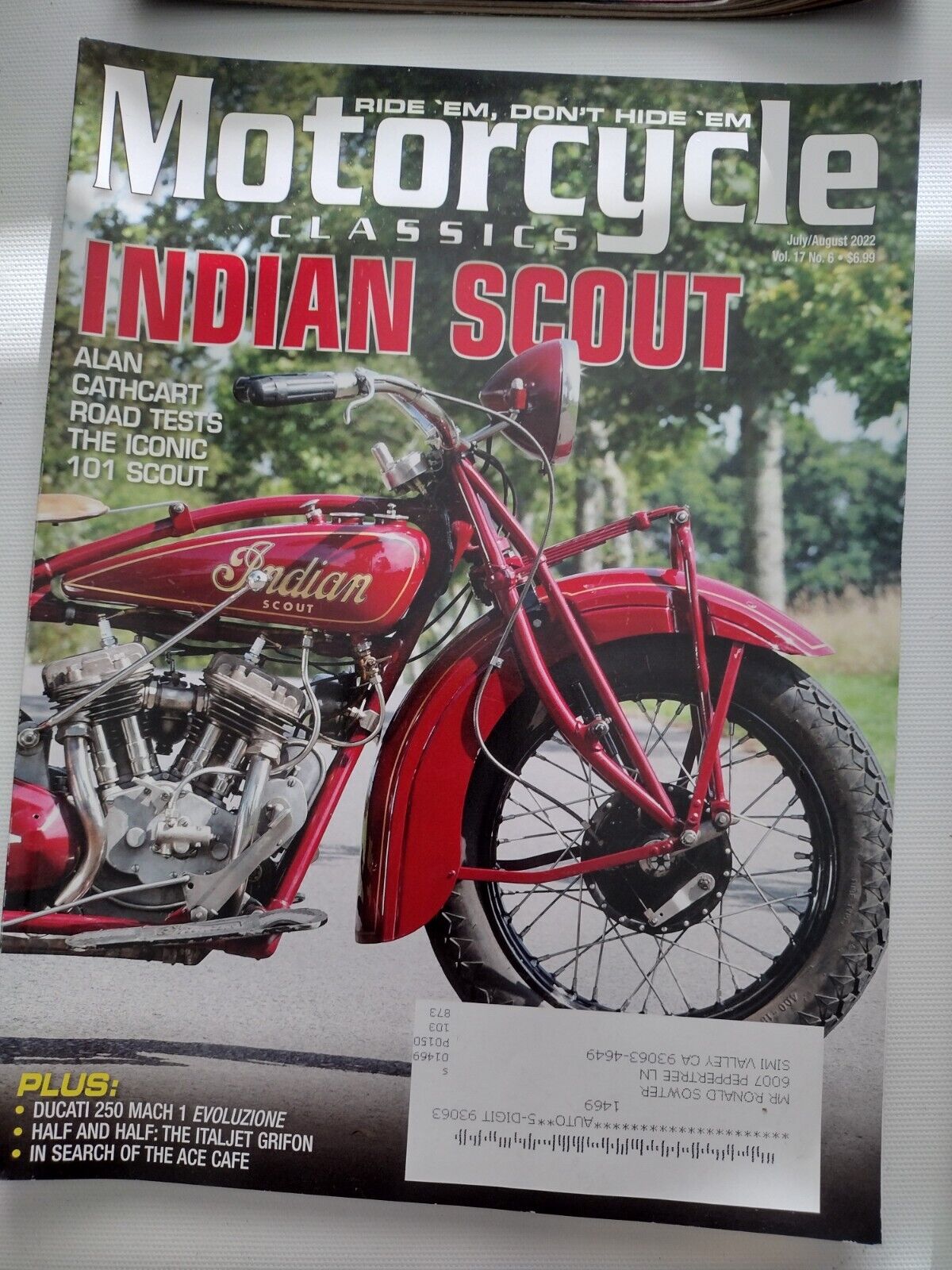 the antique motorcycle magazine August 2022