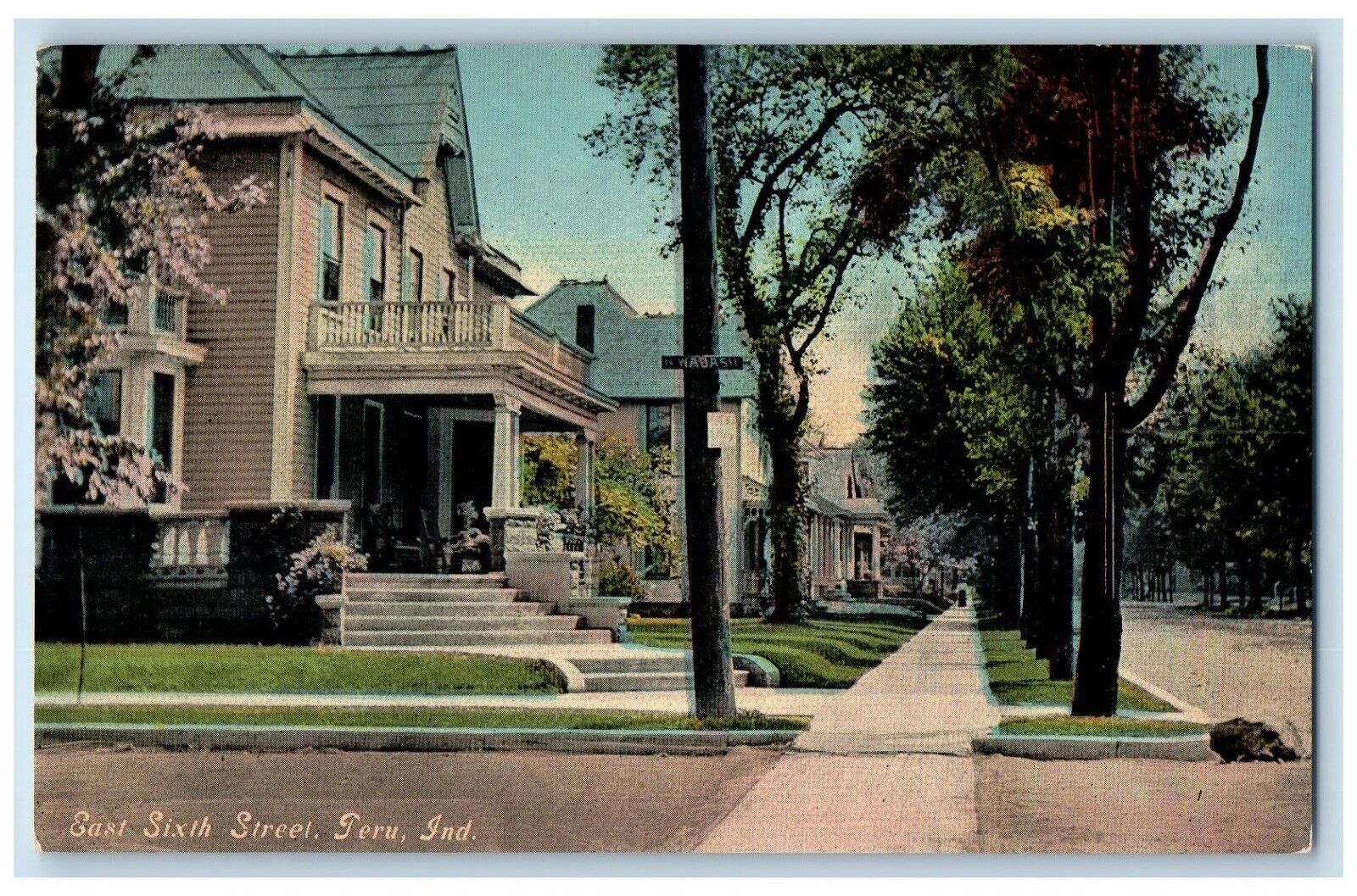 c1910's East Sixth Street House Trees Peru Indiana IN Unposted Antique Postcard
