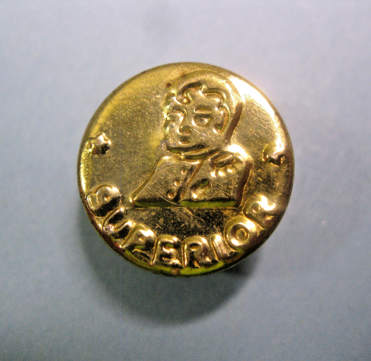 Vintage Superior Overall Button Napolean Figure Gold Metal 10/16\