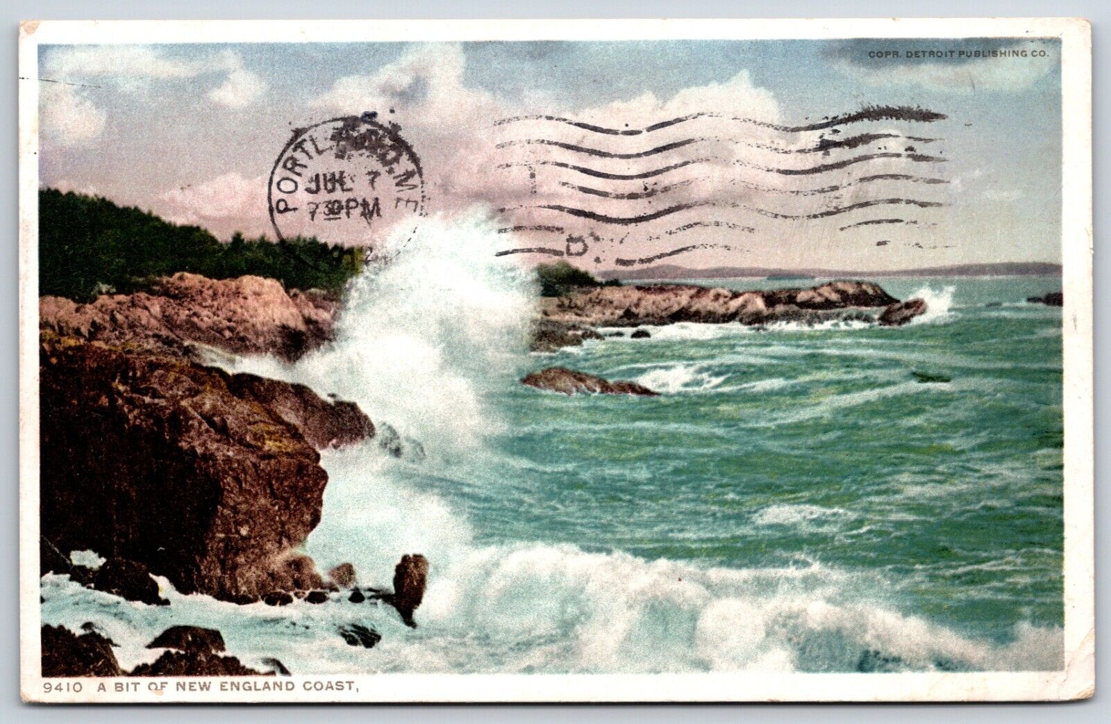 Postcard A Bit Of New England Coast, Maine Posted 1912