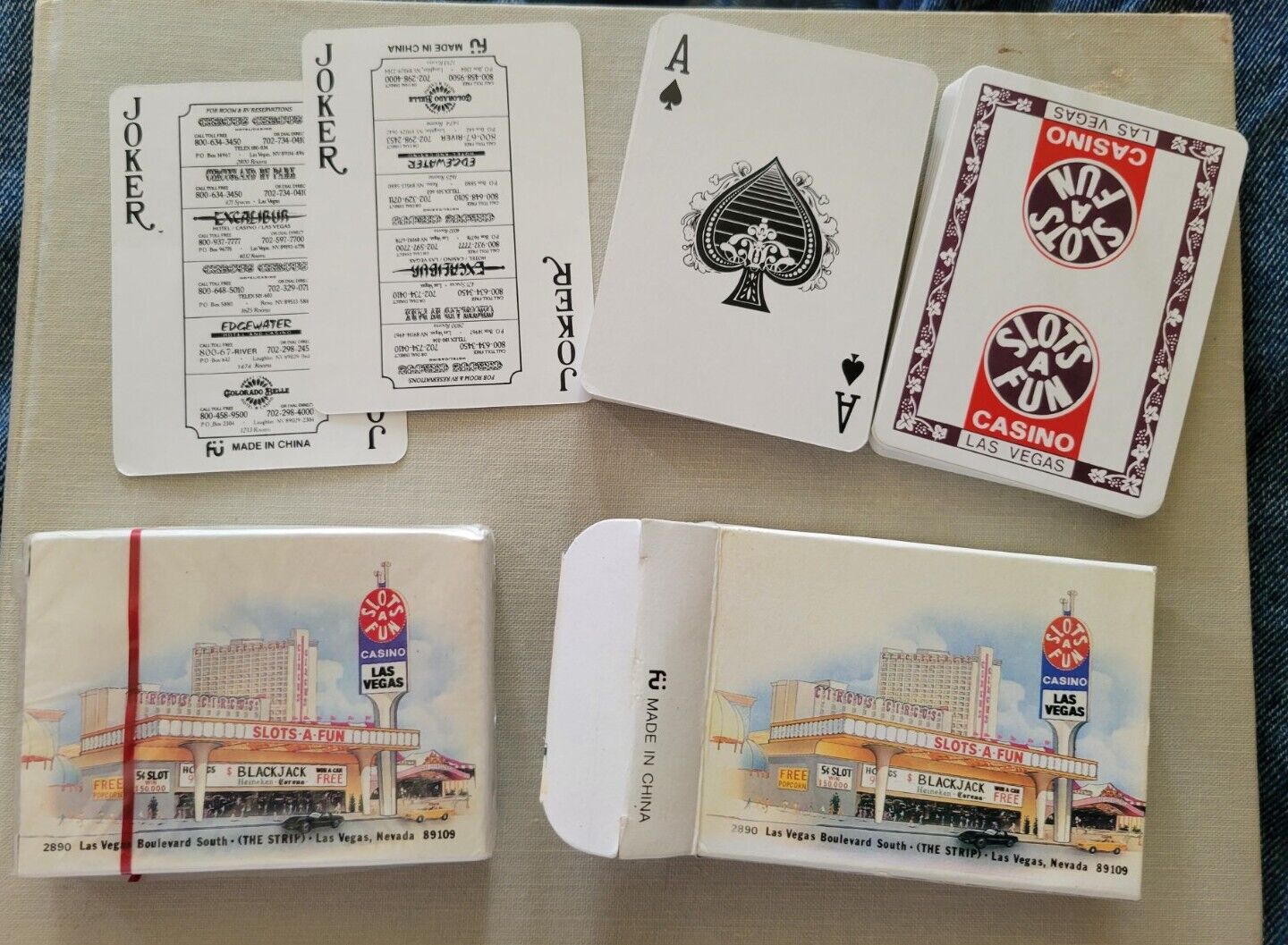 2 Decks Slots-A-Fun Casino Playing Cards Las Vegas Nevada One Is Sealed 