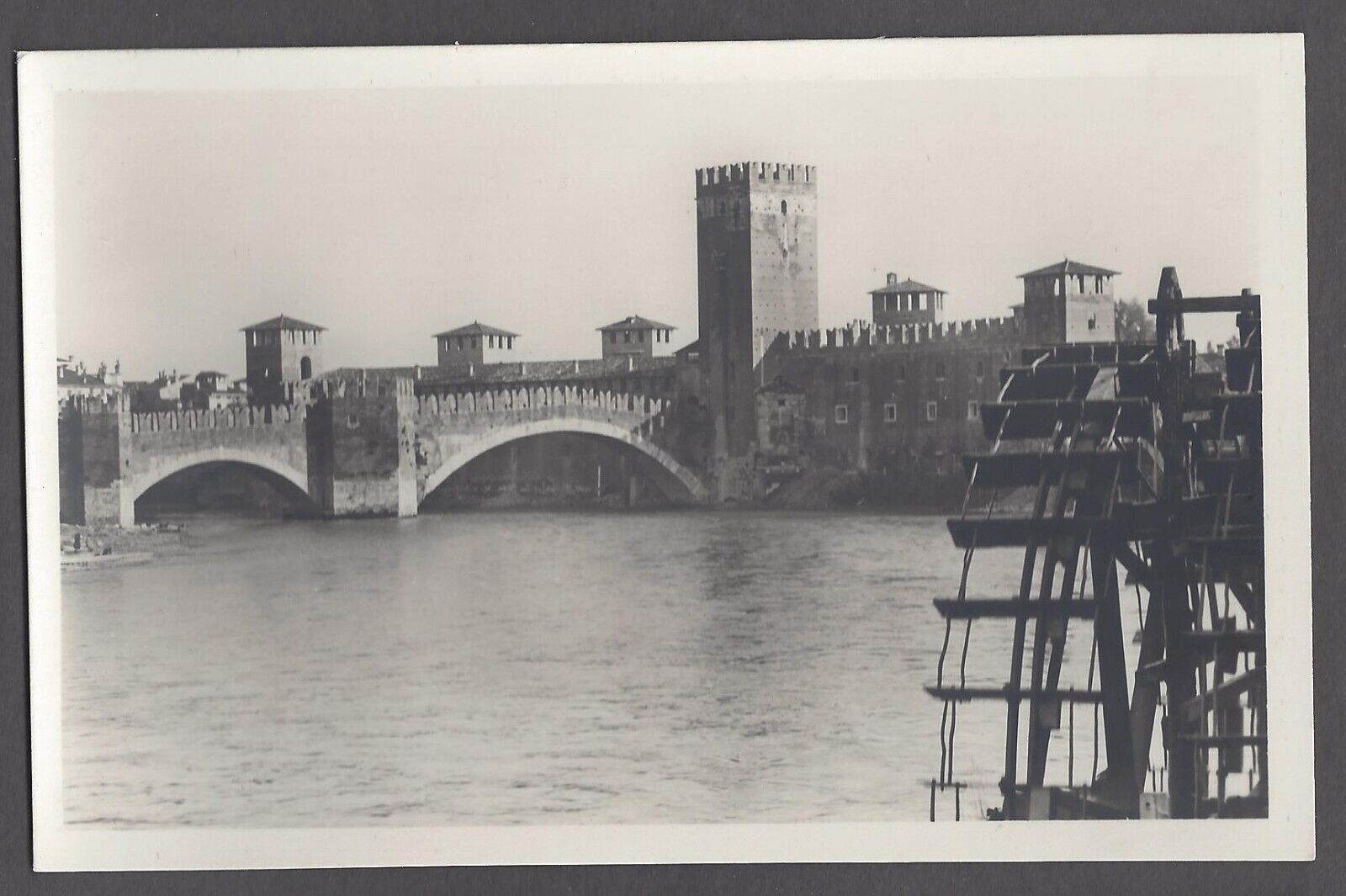Verona Italy Castelvecchio Bridge RPPC Scaligero Fortified Bridge Adige River