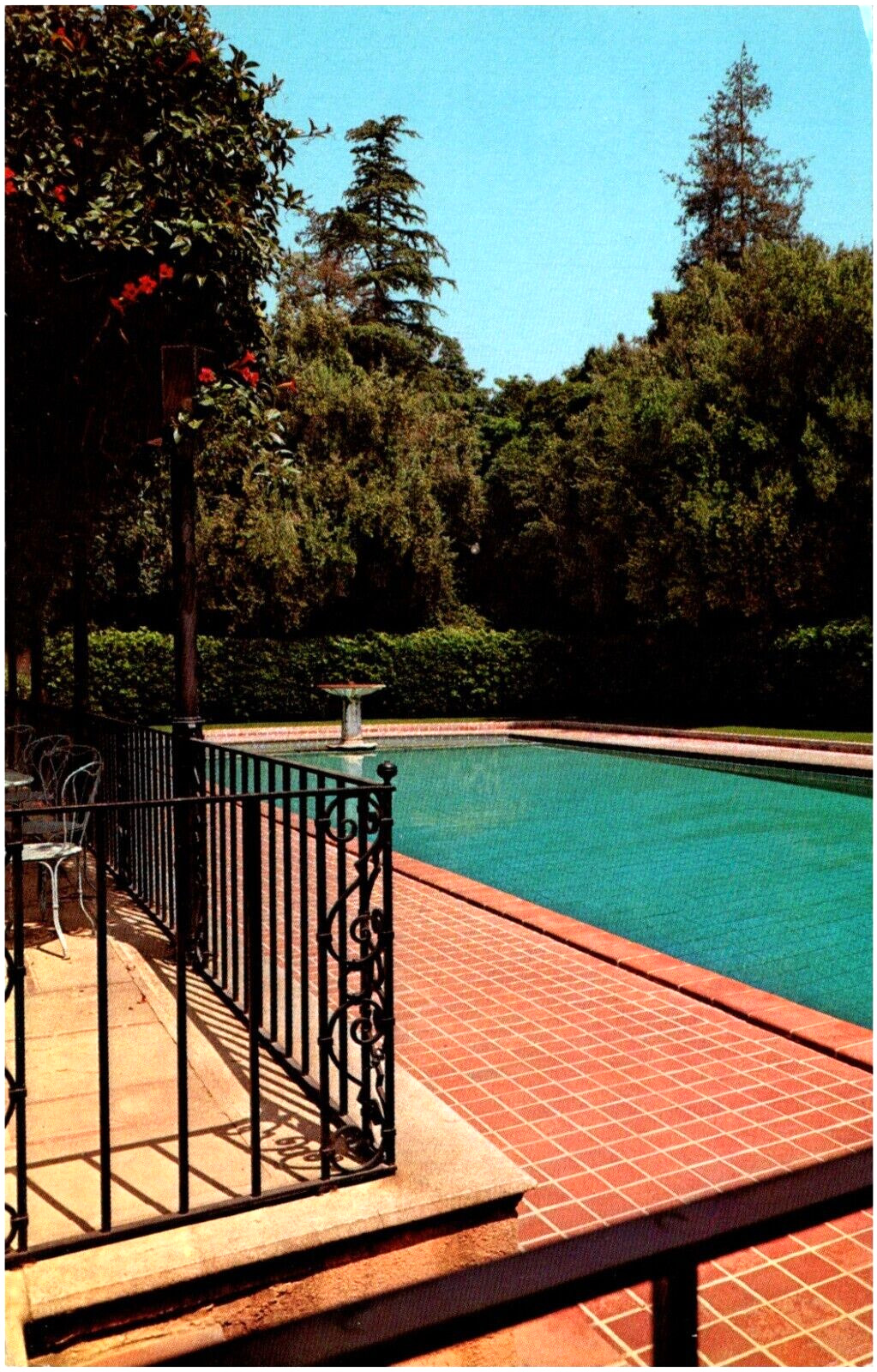 Harold Lloyd Estate Swimming Pool Greenacres Beverly Hills CA 1970s Postcard