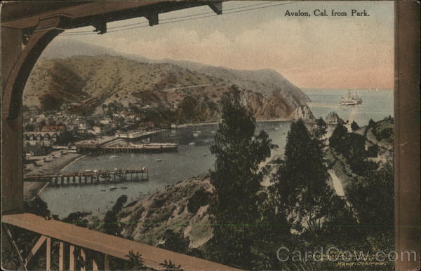 Avalon,CA View from Park Los Angeles County California The Albertype Co. Vintage