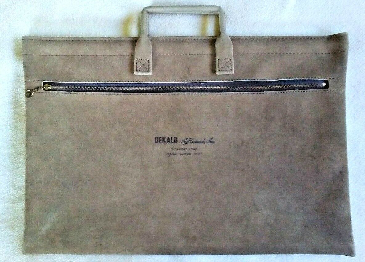 DEKALB CORN Leather Suede Official Employee BRIEFCASE 1980's RARE FIND