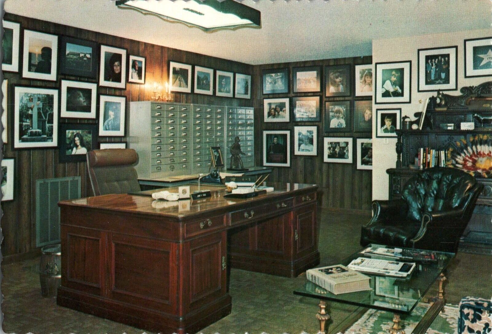 Johnny Cash Business Office Desk Hendersonville TN Vintage Postcard
