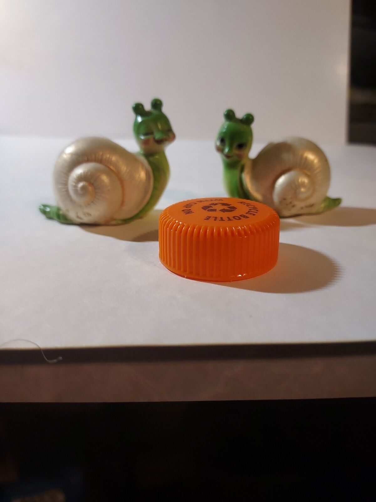 2 Vtg RARE Josef Originals Miniature Anthropomorphic Snail Mini figurines