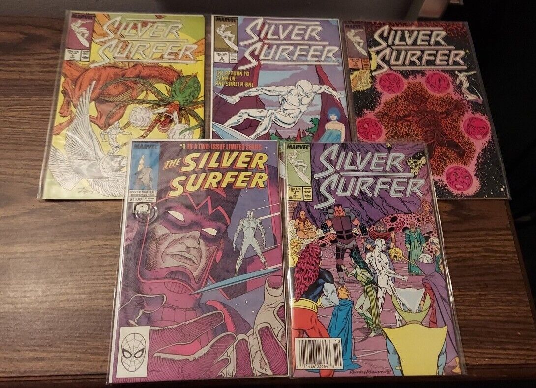 Lot of (5) 1987/1988 Silver Surfer  Comics