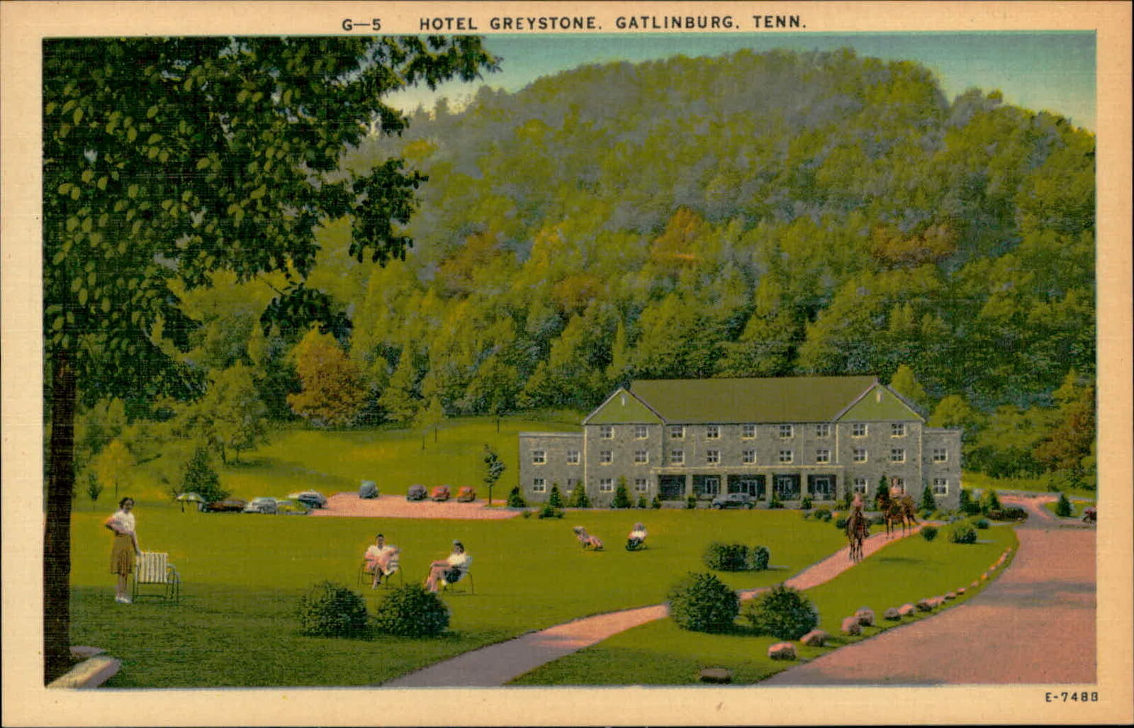 Postcard: G-5 HOTEL GREYSTONE. GATLINBURG. TENN. E-7488