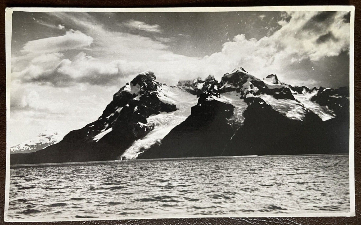 Postcard Vintage Ocean Coastline with Mountains \