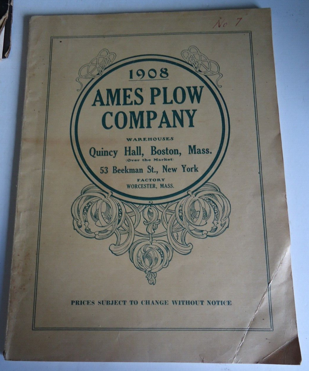 Antique Catalog 1908 Ames Plow Co Boston farm machines Wagons Lawn Mowers 118pgs