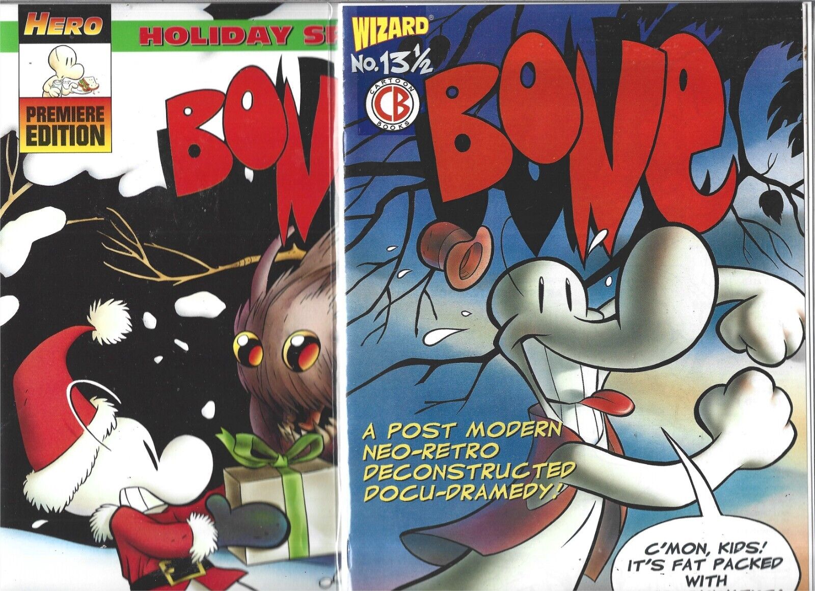 BONE LOT OF 2 WIZARD #13 1/2 WITH COA & HERO SPECIAL EDITION HOLIDAY SPECIAL (VF