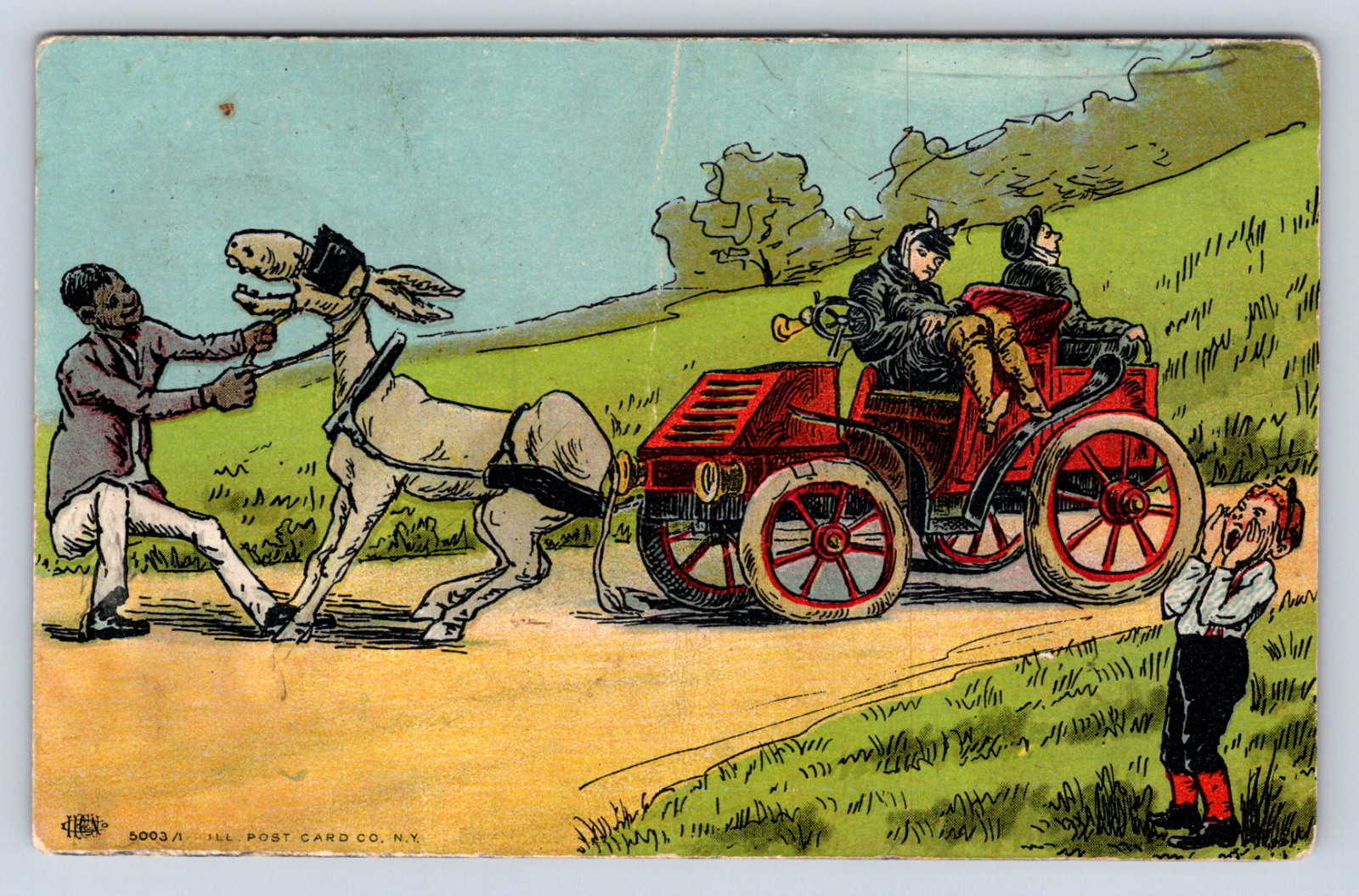 Vintage Postcard 1910 Comic Cartoon Donkey Illinois Post Card Co