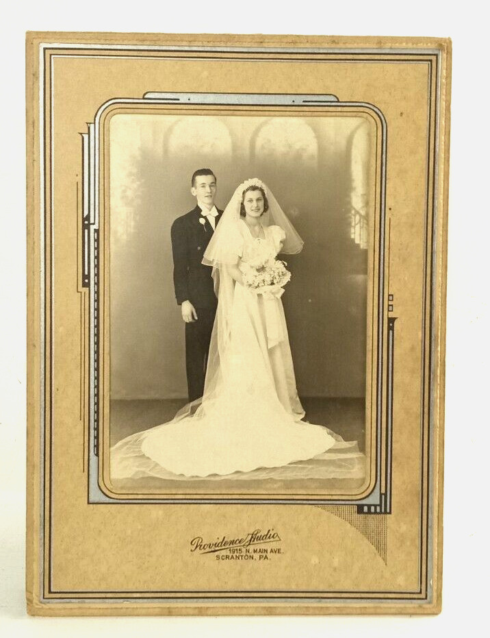 Photograph Providence Studio Scranton PA Photo Wedding Bride Groom Vintage a6