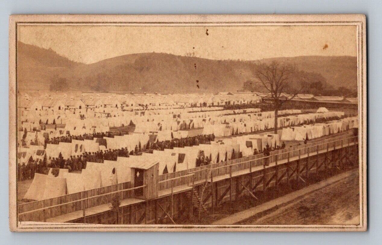1864 CDV Civil War Prison Camp Elmira New York Moulton & Larkin Photographers