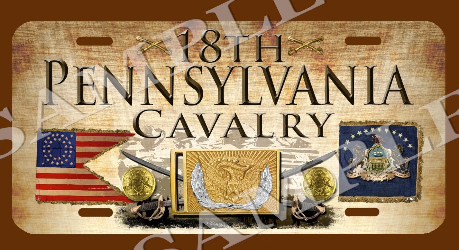 18th Pennsylvania Cavalry American Civil War Themed vehicle license plate