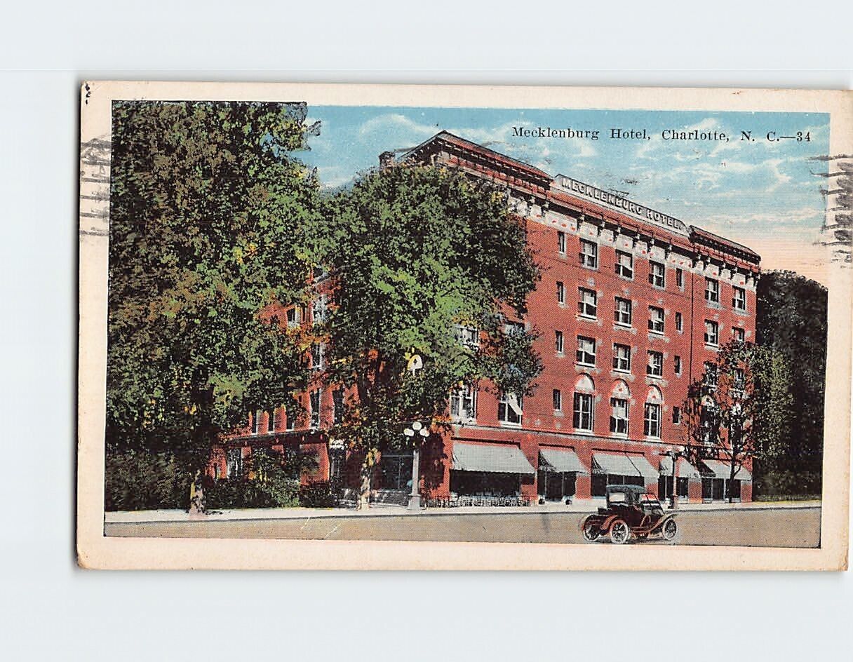 Postcard Mecklenburg Hotel Charlotte North Carolina USA