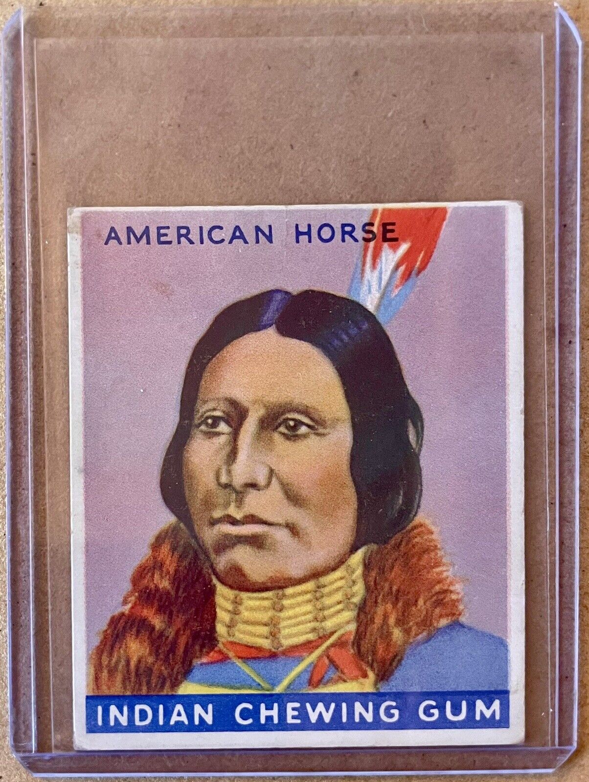 1933 Goudy Indian Chewing Gum ~ #43 American Horse (Sioux) *Blue ~ Excellent
