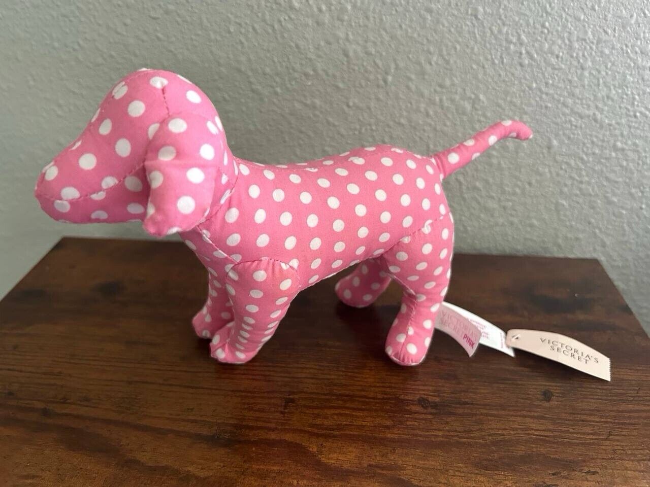 Victoria’s Secret Pink Polka Dot Plush Dog New With Tag