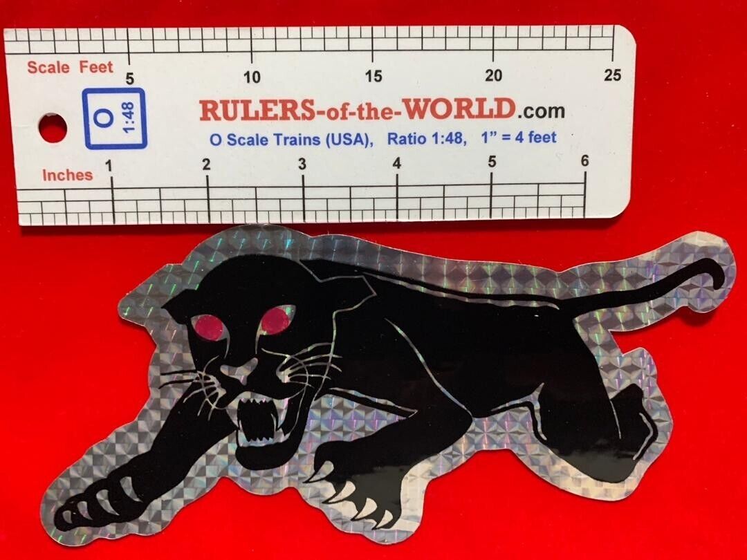 Vintage prismatic sticker 1970's Black Panther NOS