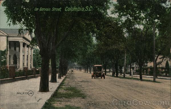 Columbia,SC On Gervais Street Lexington,Richland County South Carolina Postcard
