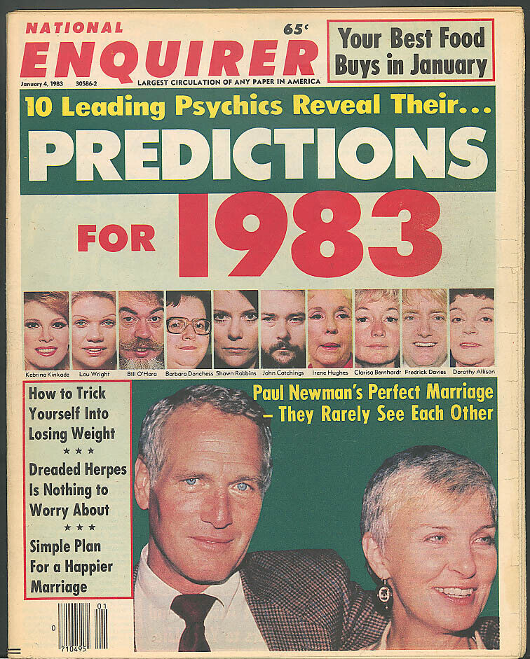 NATIONAL ENQUIRER Paul Newman Joanne Woodward 1/4 1983