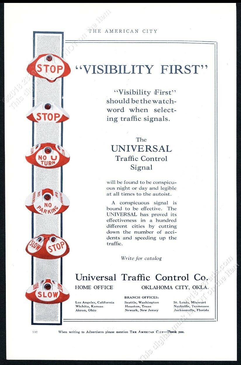1926 Universal Traffic Control signal stop light photos vintage print ad