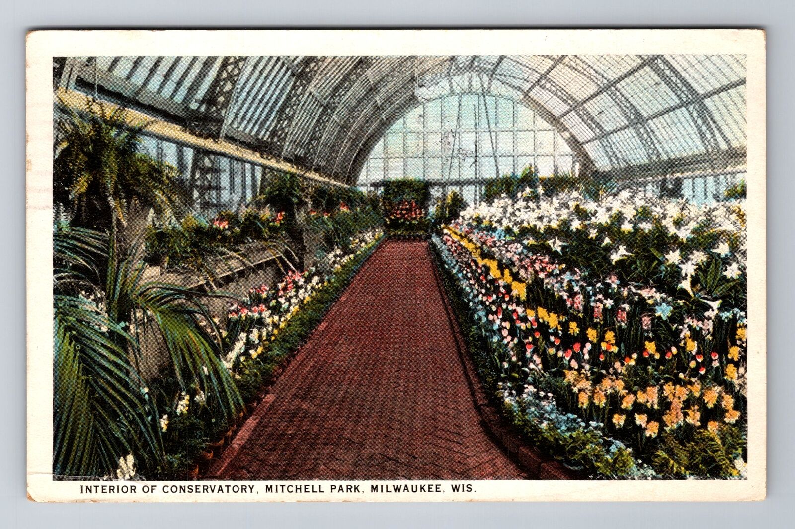 Milwaukee WI-Wisconsin, Mitchell Park Conservatory, Vintage c1925 Postcard