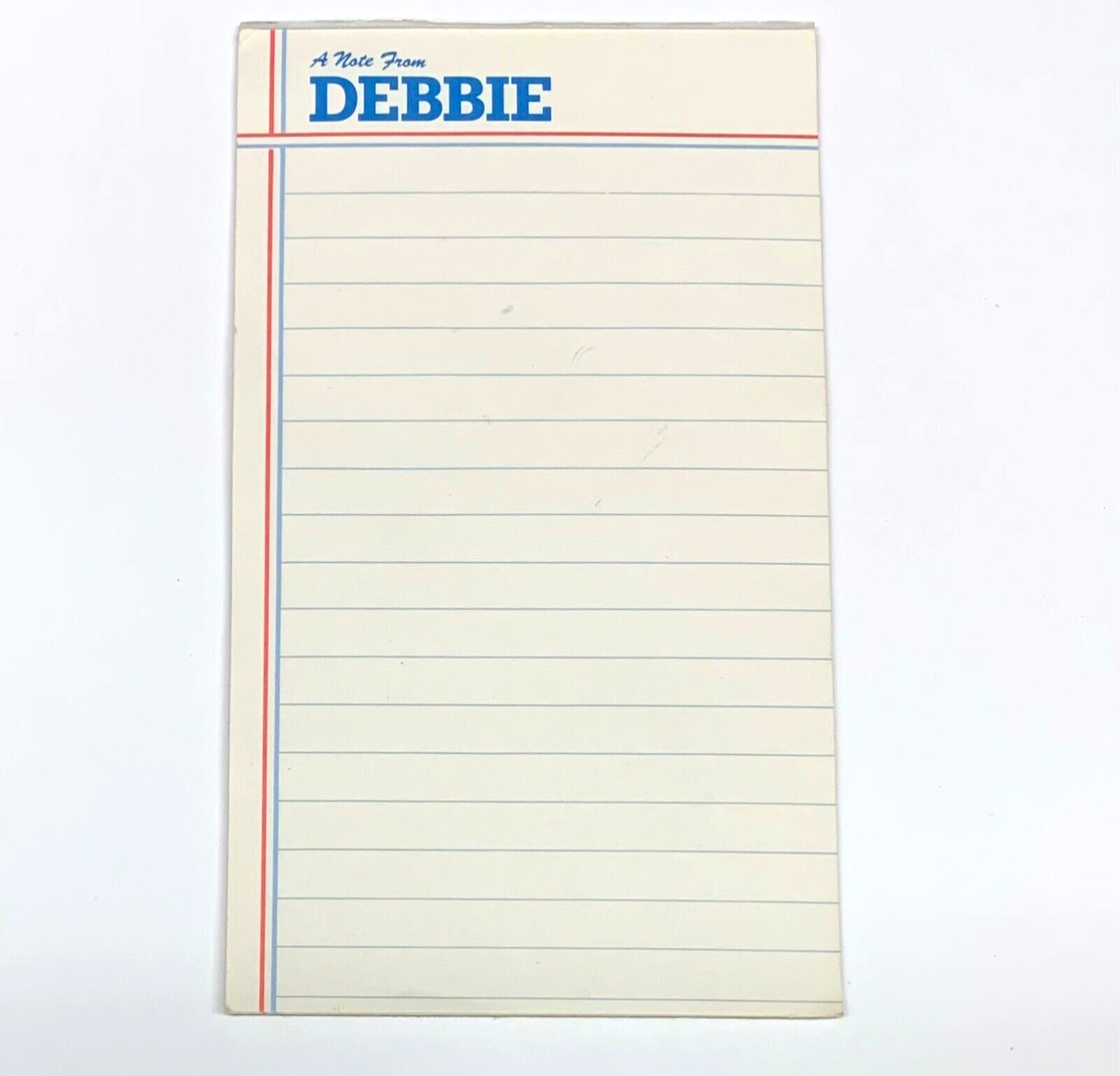 Vintage 90s A Note From DEBBIE Stationary Pad 7 Pages Left Name Personalized