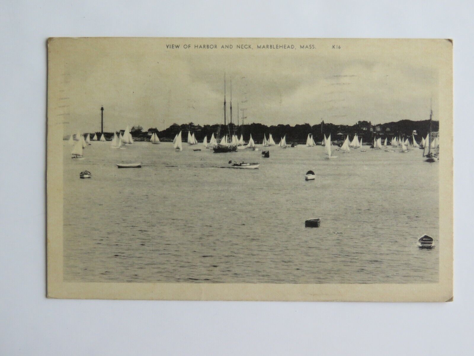 1941 WWI Postcard View Of Harbor And Neck Marblehead MA RPPC Vintage Old  #3940