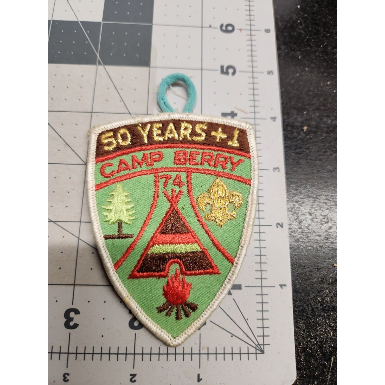 1974 Camp Berry 50 Years + 1 Boy Scouts of America Patch with strap