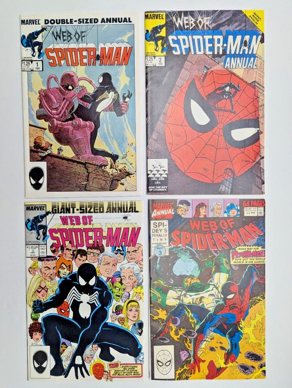 Web of Spider-Man Annuals 1985 - 1994  High Grade Marvel 6 Issues
