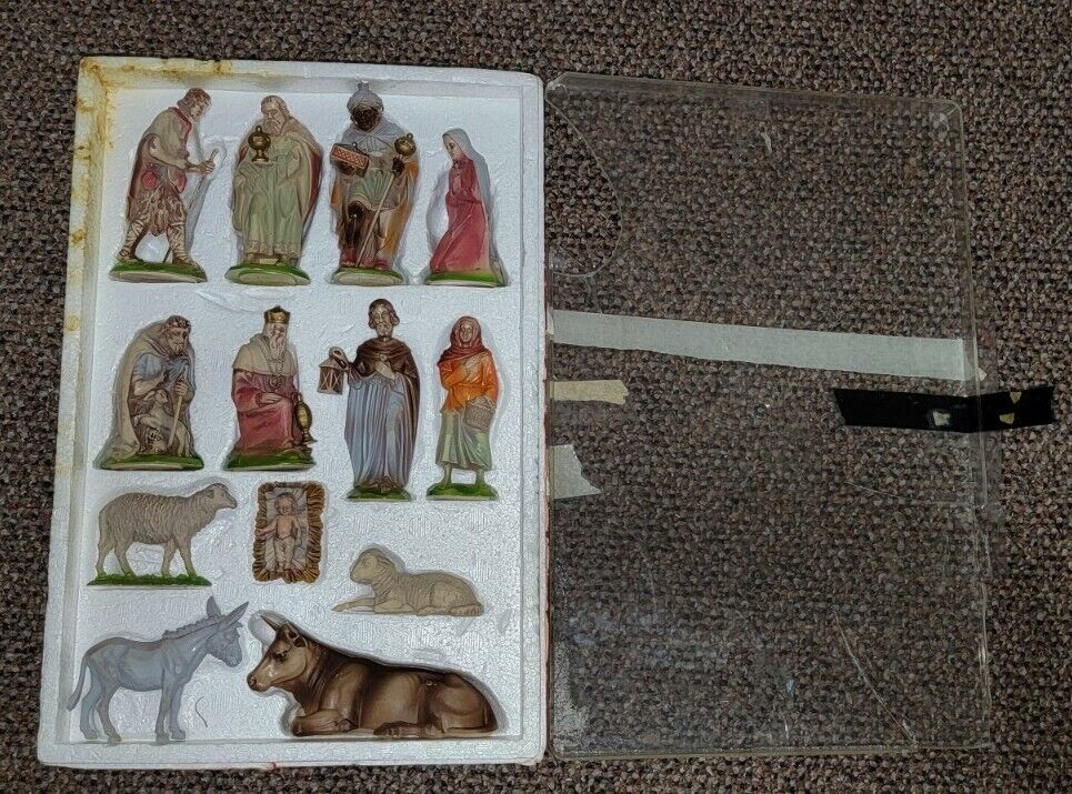 Antique Vintage Kauders Nativity Set 13 Pieces Made in Germany used