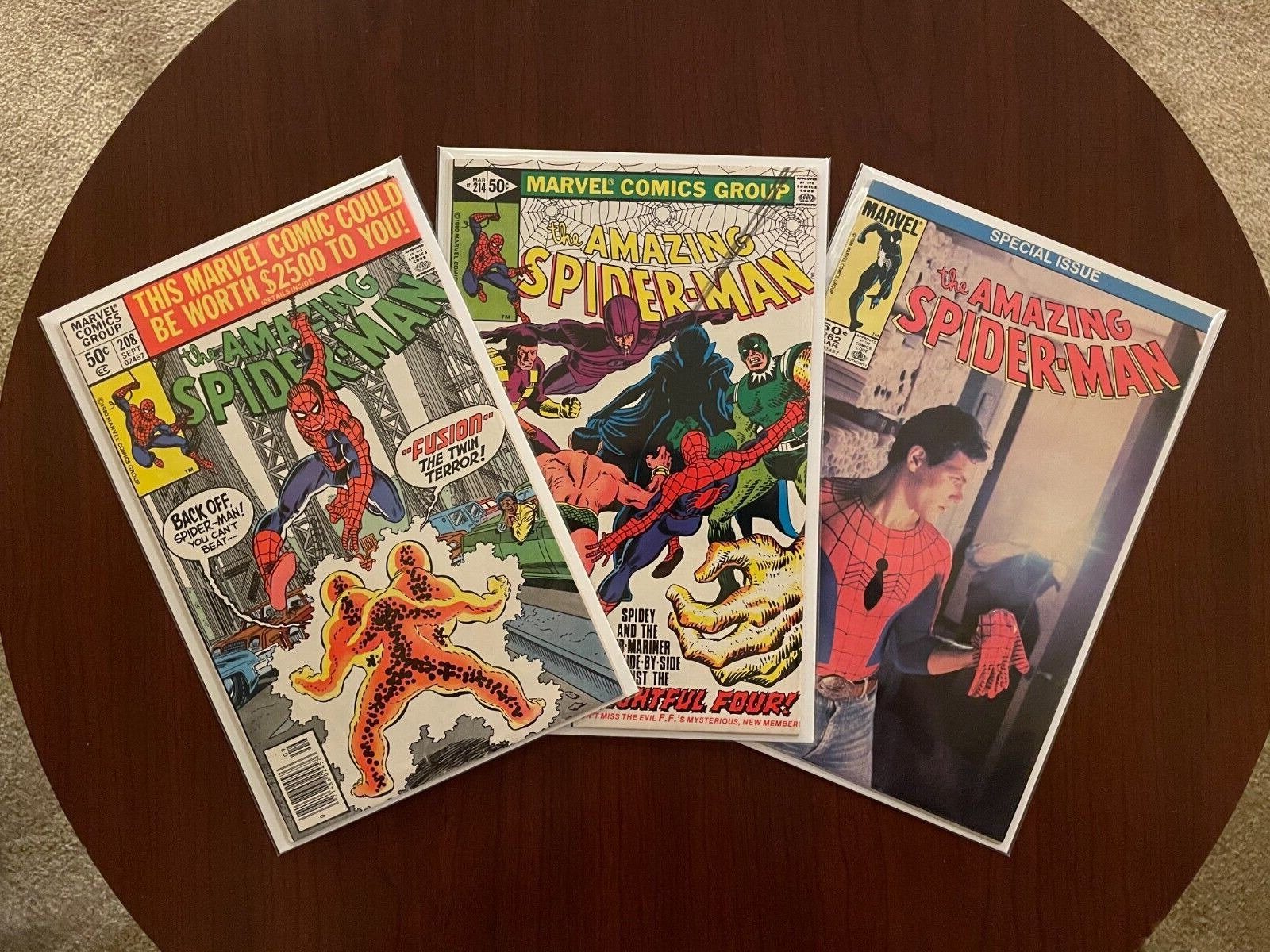 (Lot of 3 Comics) Amazing Spider-Man #208 #214 #262 (Marvel 1980-85) 1st Fusion
