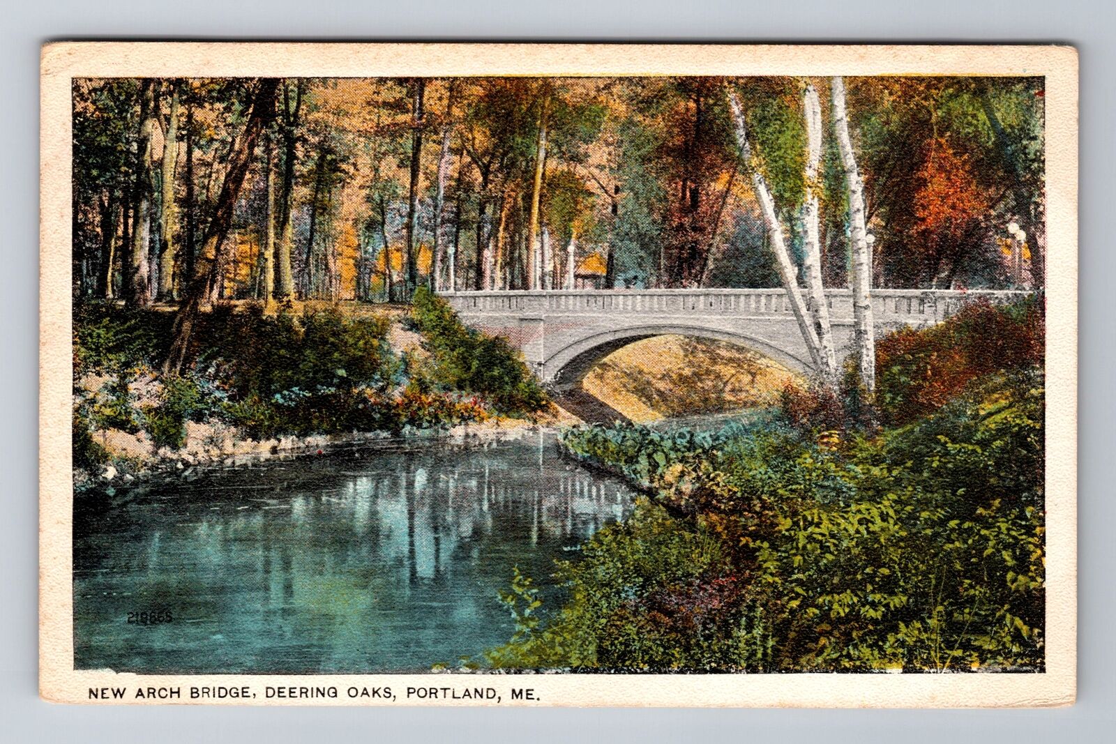 Portland ME-Maine, New Arch Bridge, Antique, Vintage Souvenir Postcard