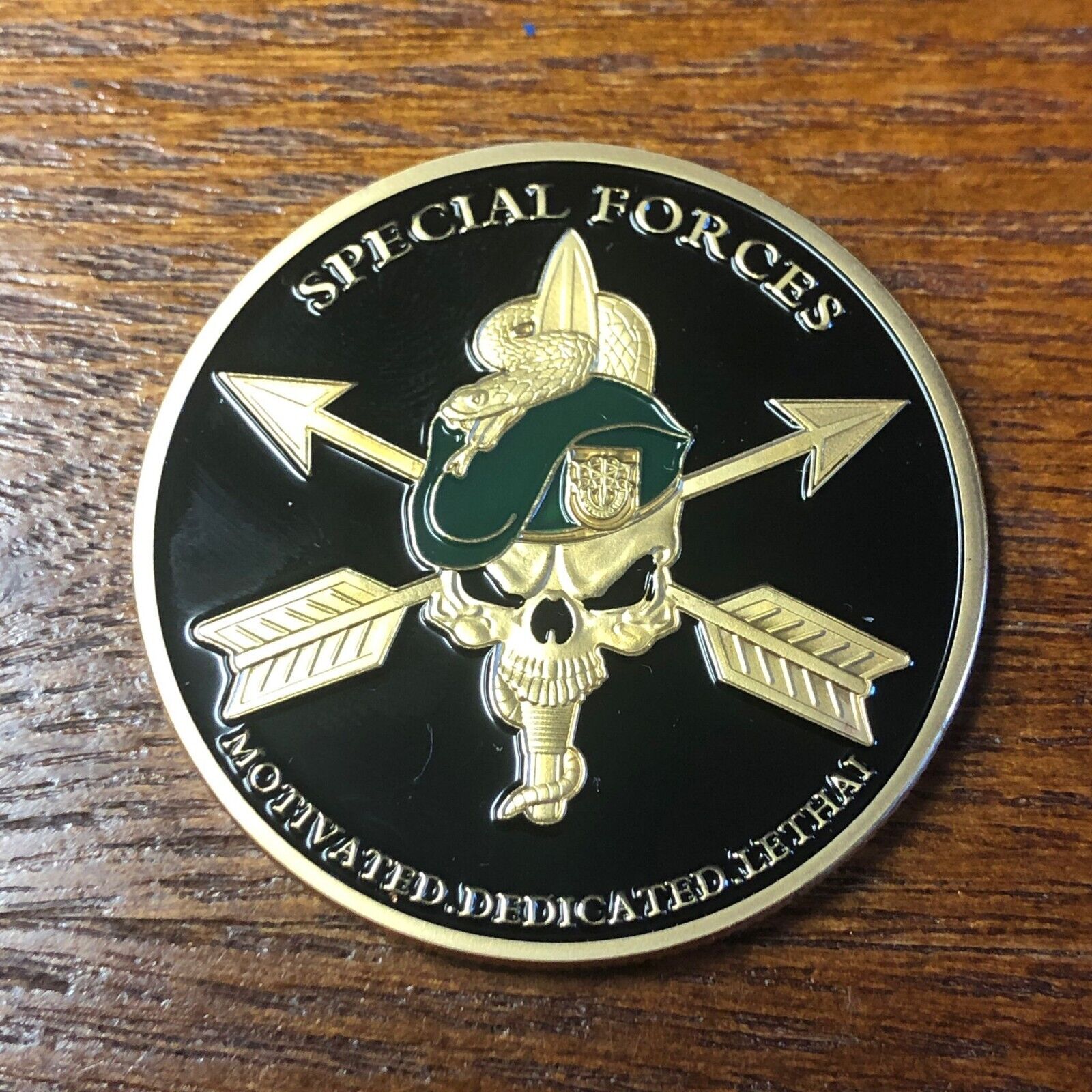 Army Special Forces Challenge Coin With Plastic Stand