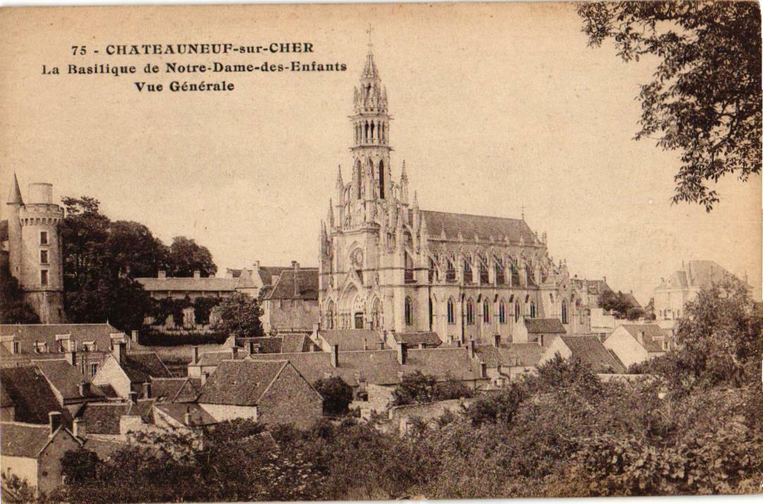 The Basilica Of Notre-Dame des Enfants In Châteauneuf-sur-Cher, France Postcard